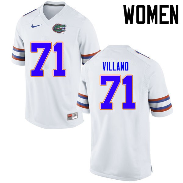 Florida Gators Women #71 Nick Villano College Football Jerseys White